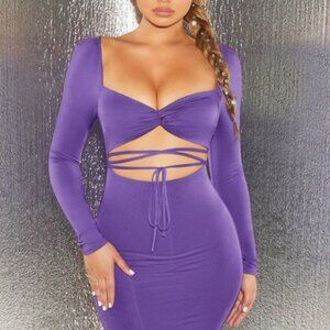 Oh Polly - Fake Love Mini Dress in Purple - Size US 4 - Brand New Never Worn